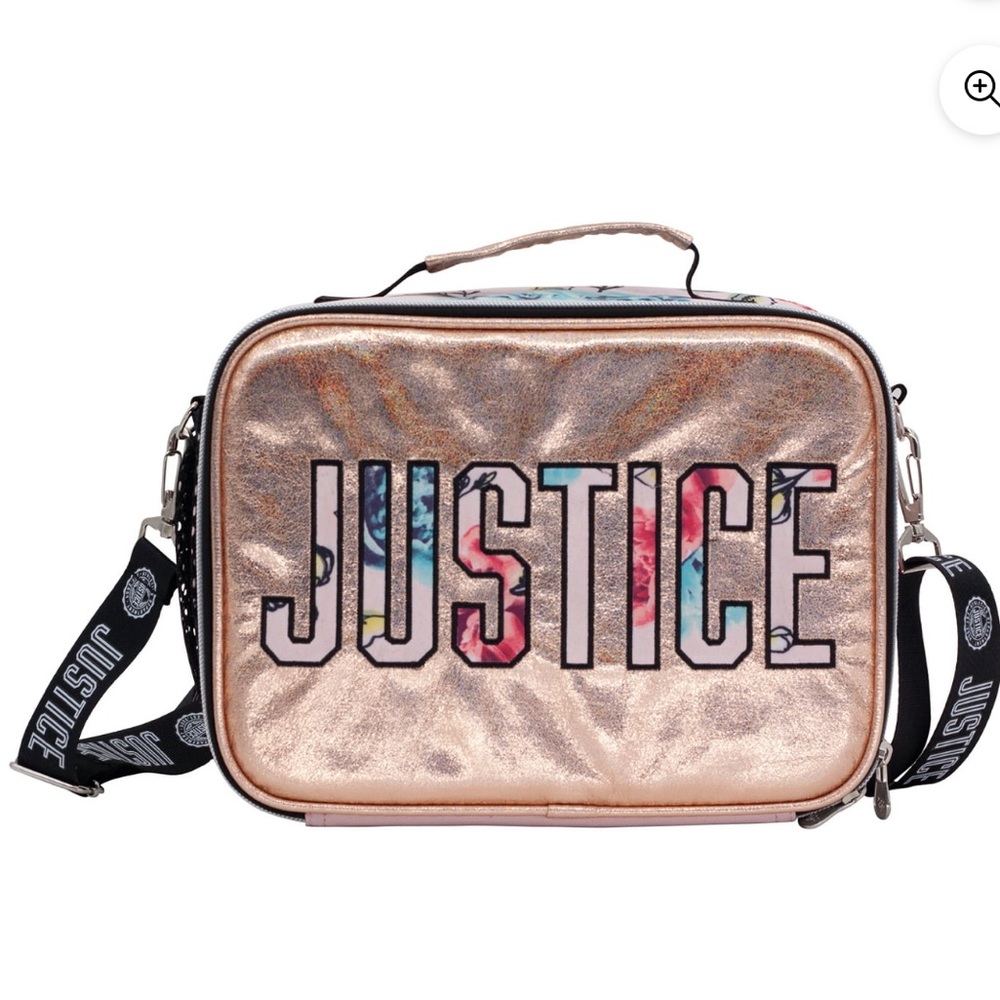 Pink Colorblock Metallic Print Insulated Lunch Box for Kids, BPA Free